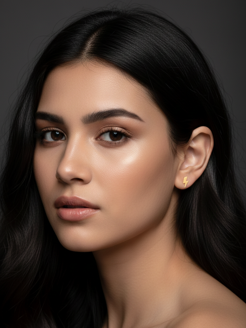 עגילי ברק זהב  צמודים 