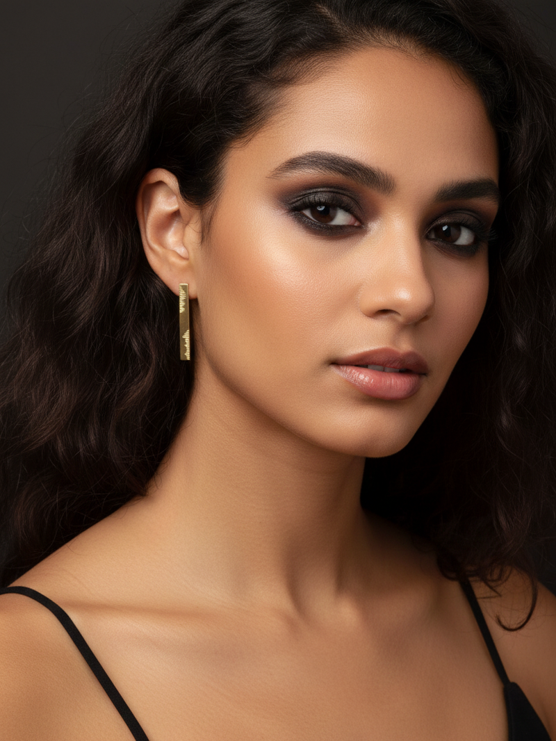 עגילי מלבן צמודים