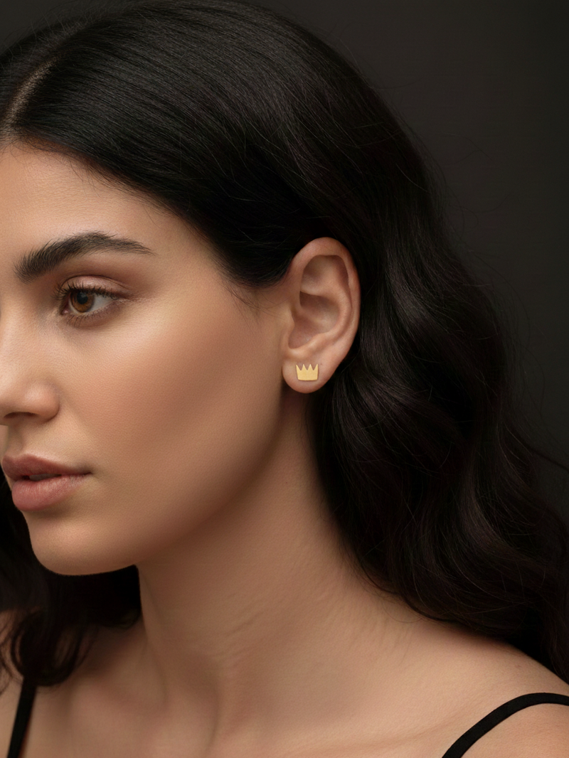 עגילי כתר זהב