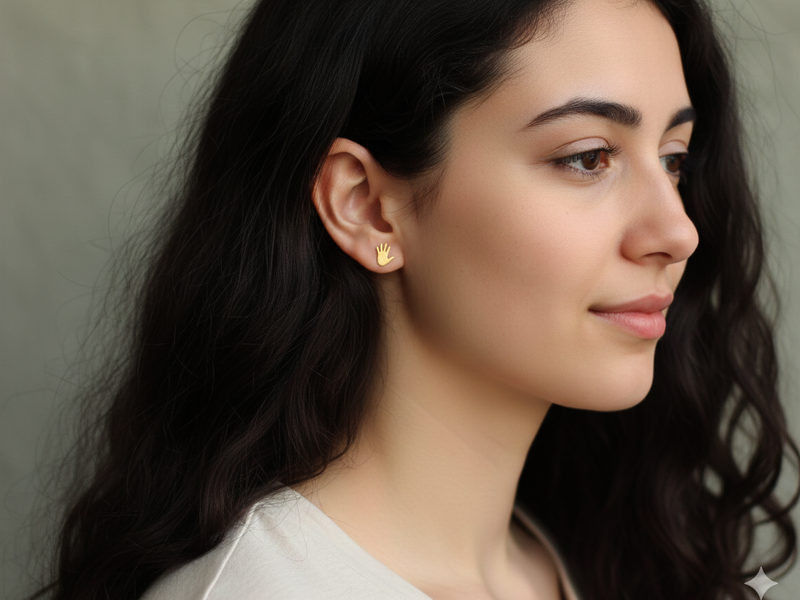 עגילי חמסה זהב