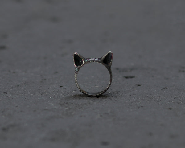 טבעת חתול מכסף