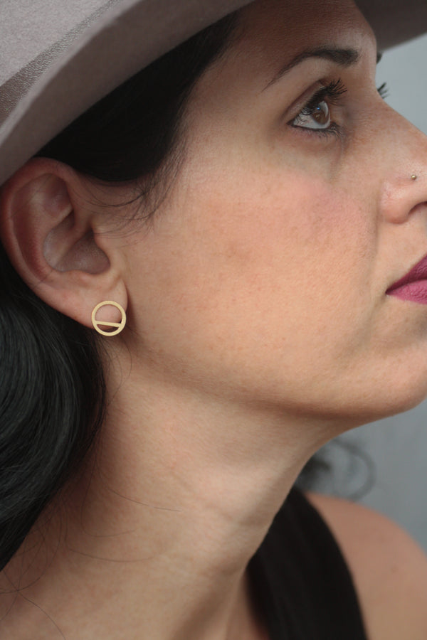 Geometric hollow circle earrings for women