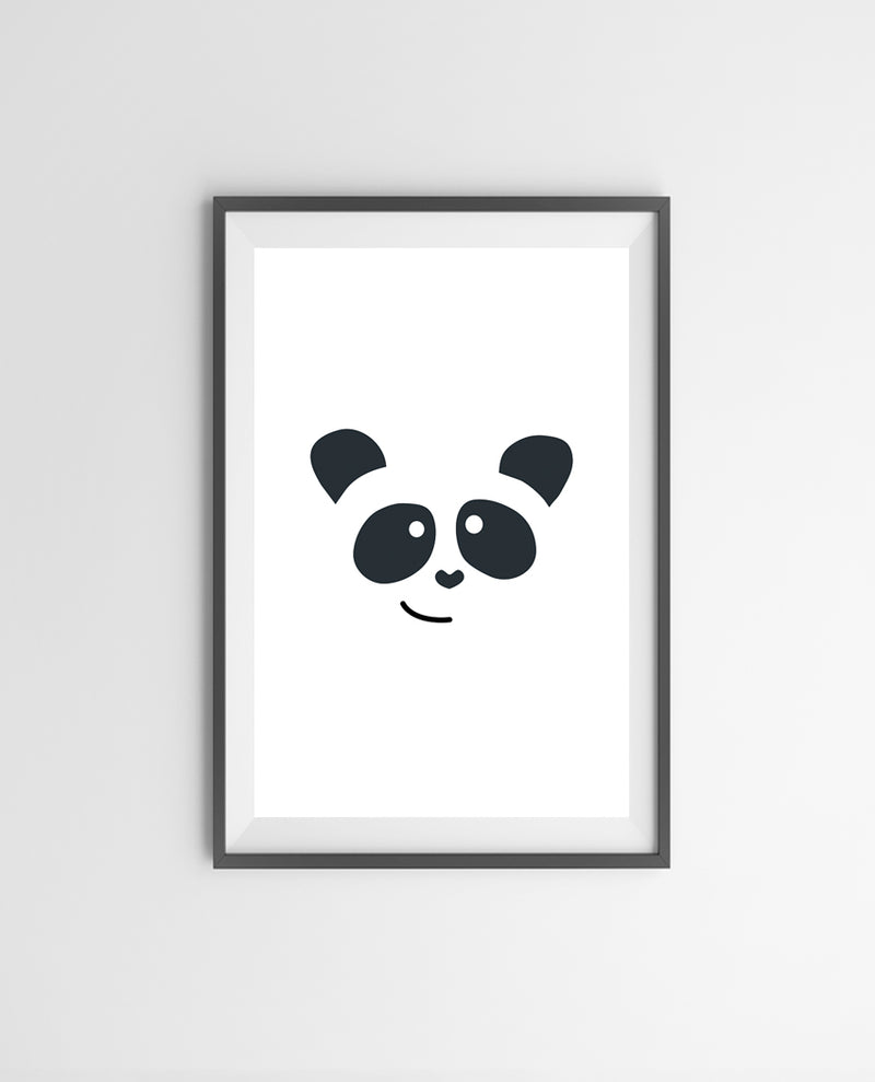 Picture of a black and white panda for framing and hanging