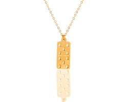 Gold Domino Necklace - Retro Game Necklace