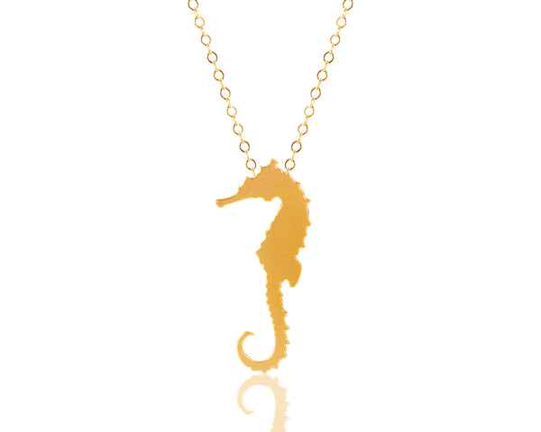 Goldfield necklace with seahorse