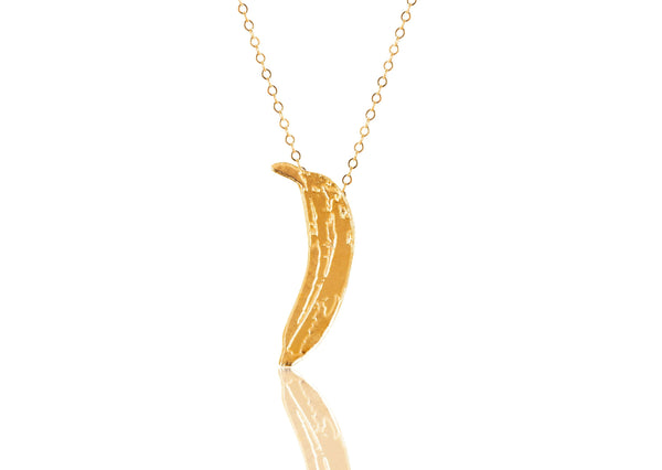 Gold Banana Necklace - Andy Warhol Banana Charm