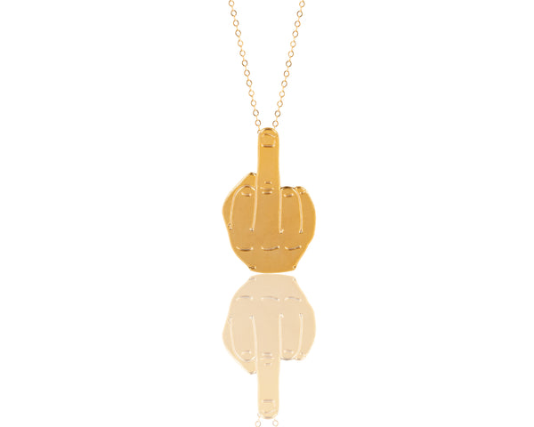 Middle Finger Necklace- Statement Fuck You Charm