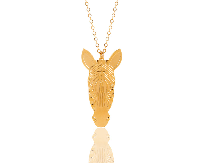 Gold zebra necklace