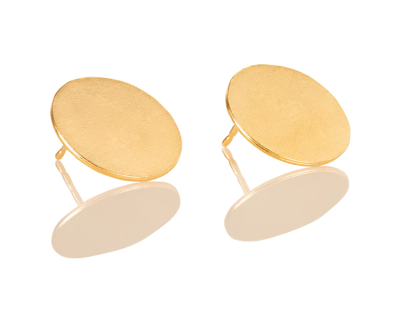Tight circle earrings plated with matte gold
