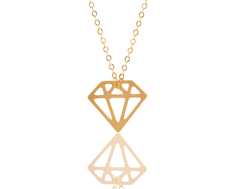 Small gold diamond shaped necklace