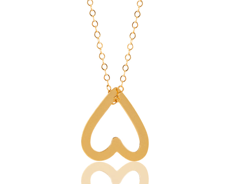 Hollow gold heart necklace
