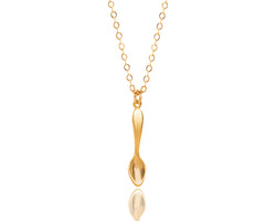 Small Gold Spoon Necklace, Lady Pepper Necklace