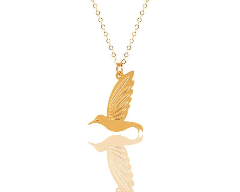 Golden Hummingbird Necklace