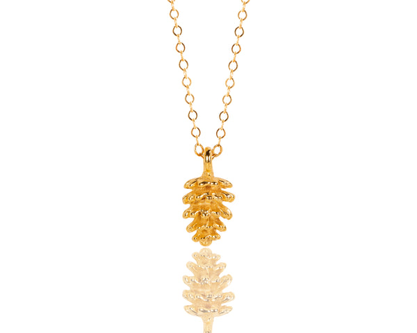 Gold Pine Cone Necklace - Everyday Acorn Jewelry