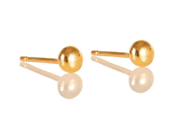 Small tight gold ball earrings