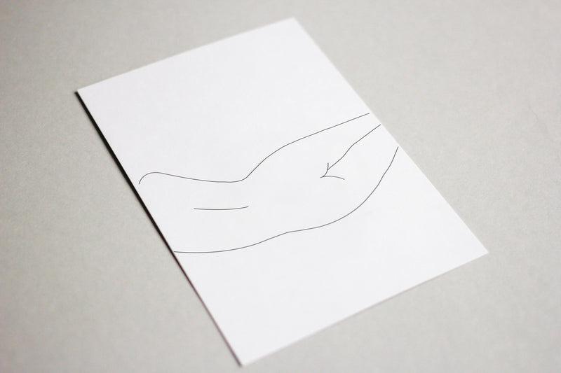 A minimalistic poster of a naked woman lying down