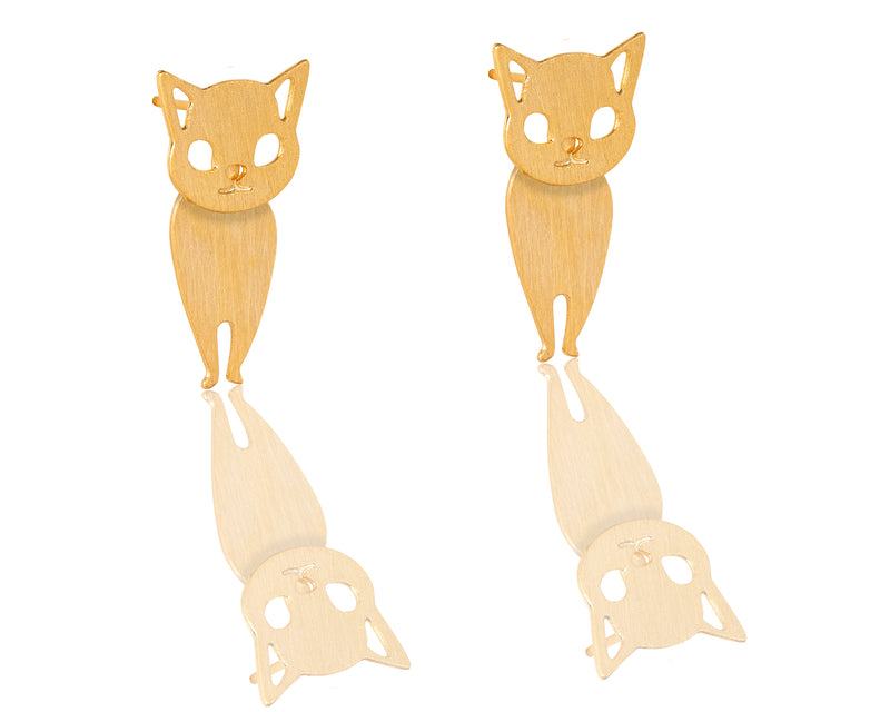 עגילי חפת חתולים זהב