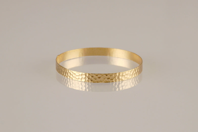 Delicate Thin Golden Hammered Bangle