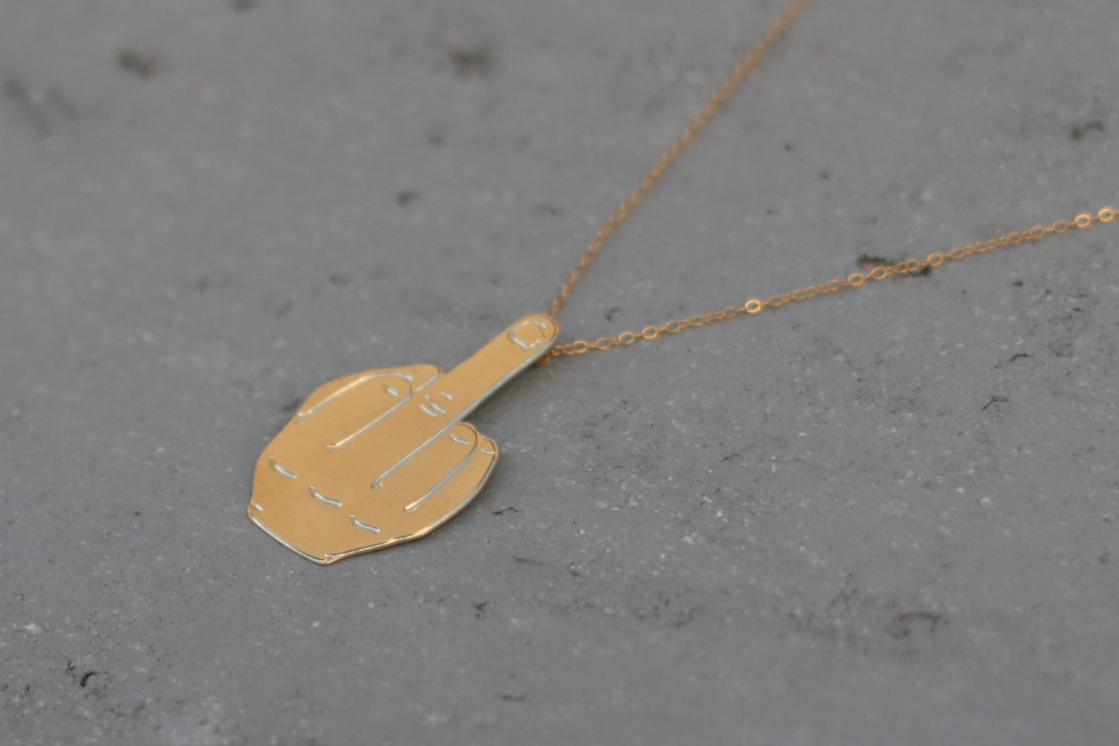 Middle Finger Necklace- Statement Fuck You Charm – Jools