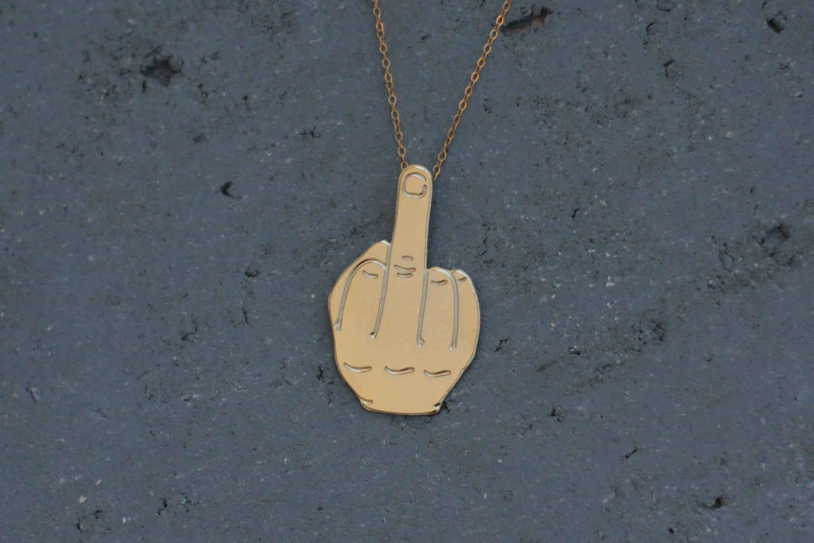 Middle Finger Necklace- Statement Fuck You Charm – Jools