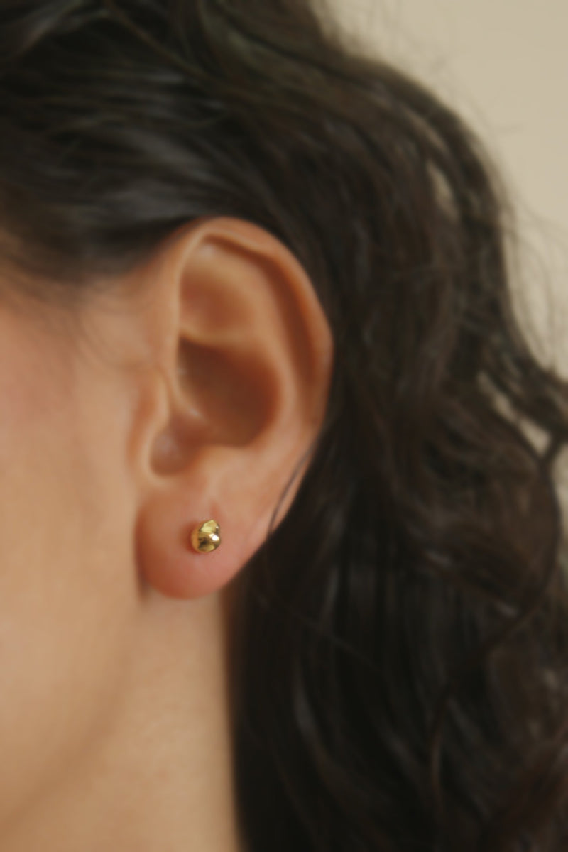 Small tight gold ball earrings