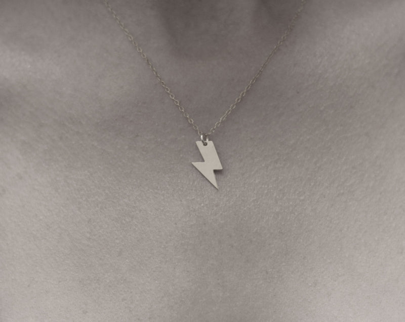 Necklace with silver lightning pendant