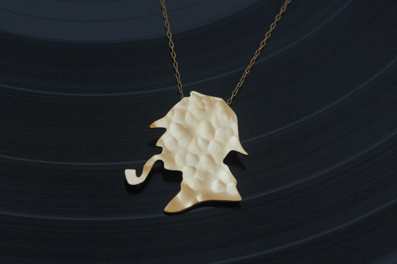 Gold Sherlock Holmes necklace