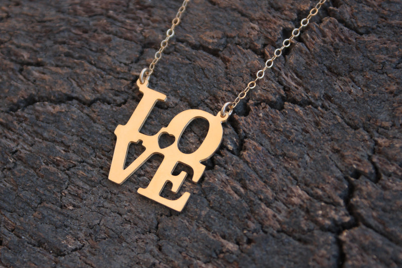 Gold LOVE necklace
