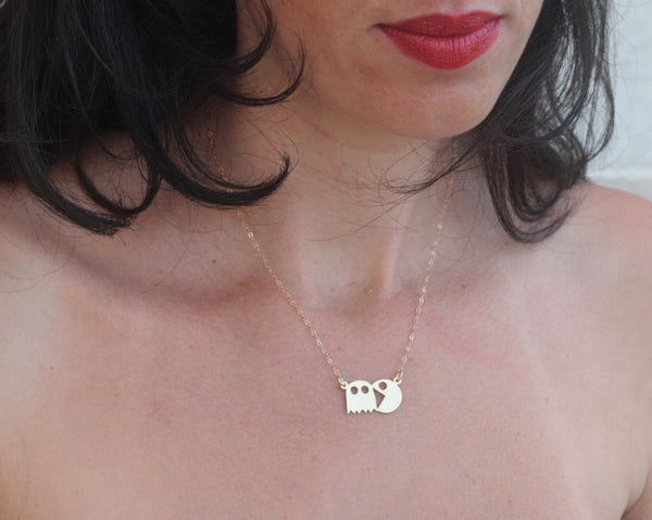 Gold Pacman necklace