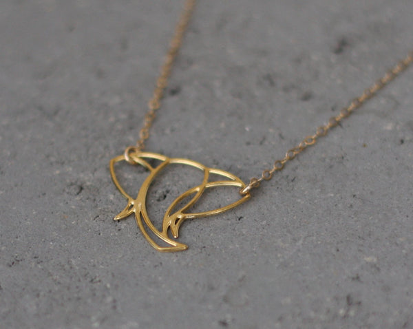 Gold Origami Elephant Necklace
