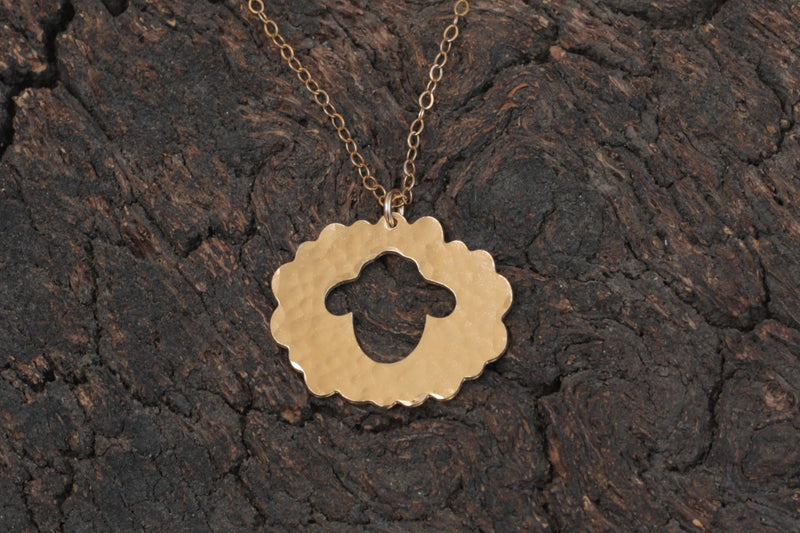 Gold plated sheep necklace, the 16th sheep necklace