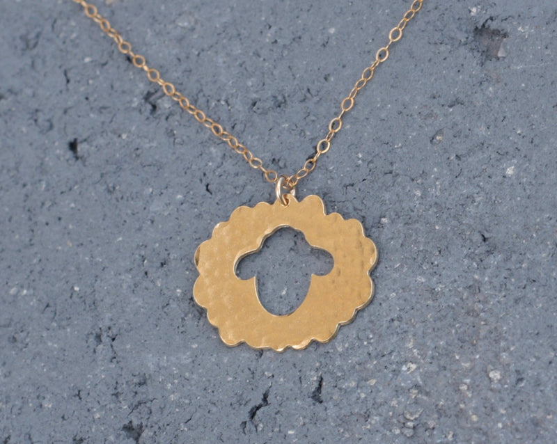 Gold plated sheep necklace, the 16th sheep necklace