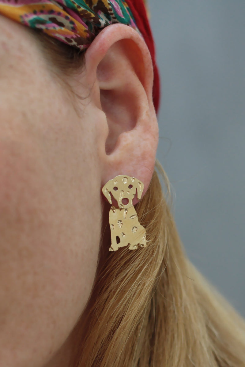 Dalmatian dog cuff earrings