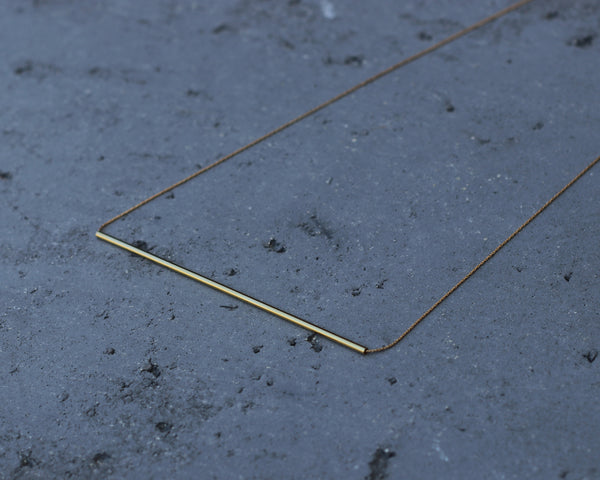 Gold minimalist long rod tube necklace