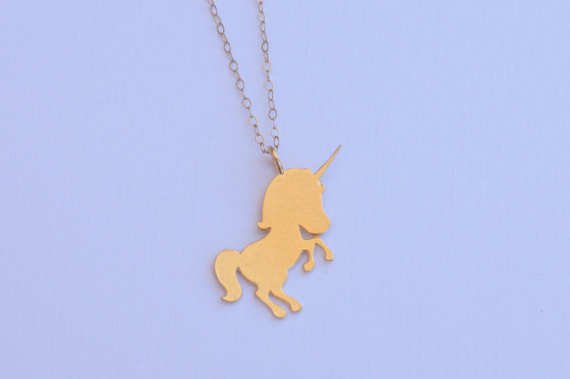 Cute gold unicorn necklace