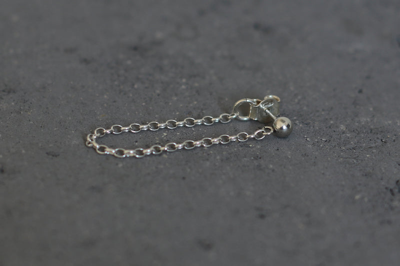 Long silver chain earrings