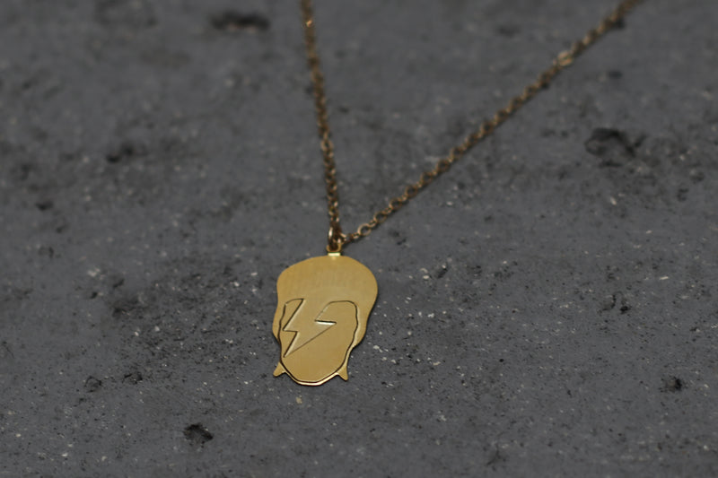 Gold David Bowie necklace
