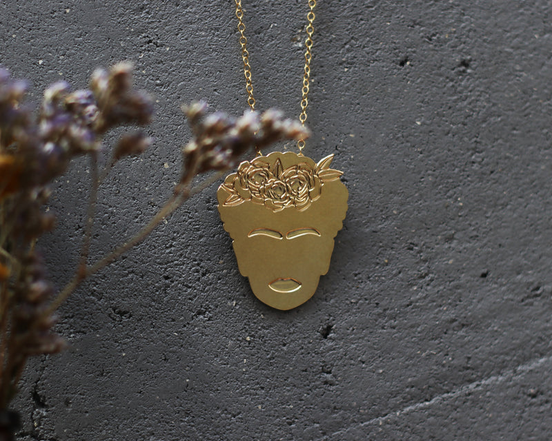 Frida Kahlo gold necklace