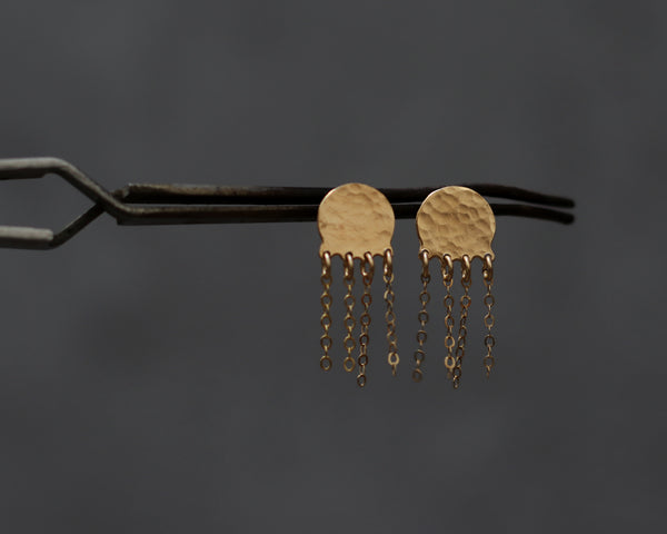Gold-plated long jellyfish earrings