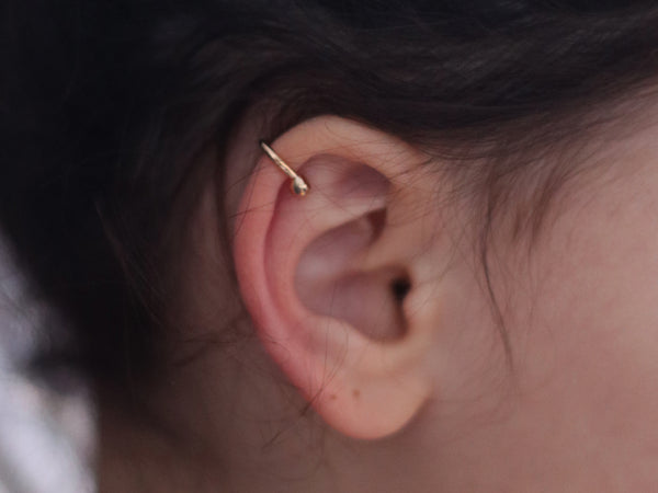 Helix earring unisex golden ball, earring without hole
