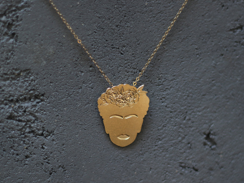 Frida Kahlo gold necklace
