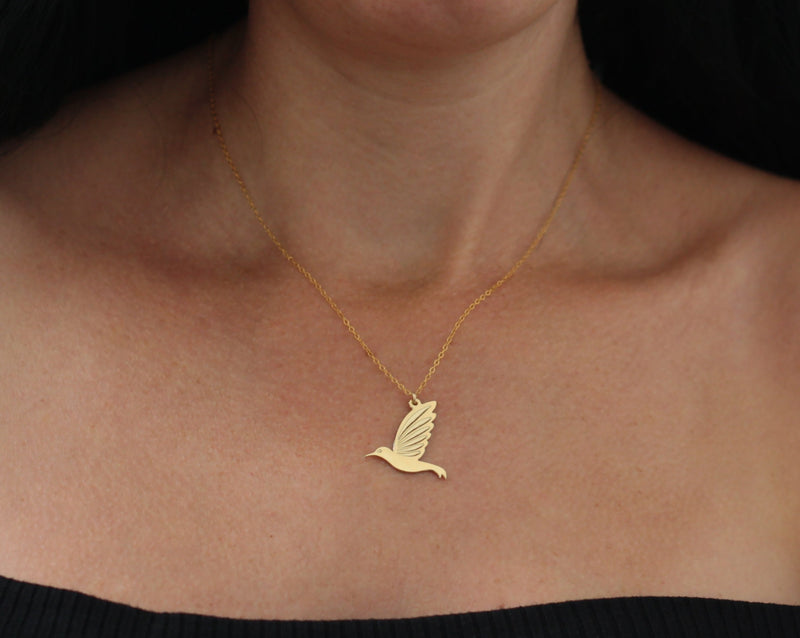 Golden Hummingbird Necklace