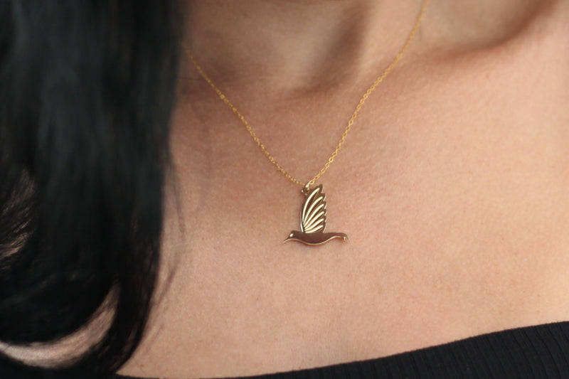 Golden Hummingbird Necklace