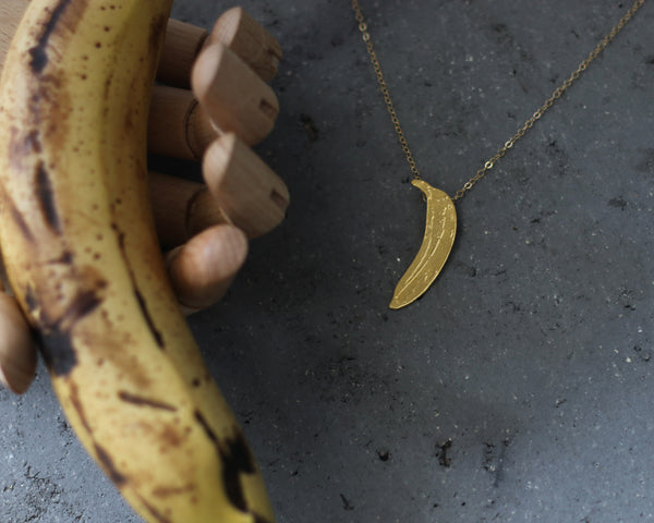 Gold Banana Necklace - Andy Warhol Banana Charm