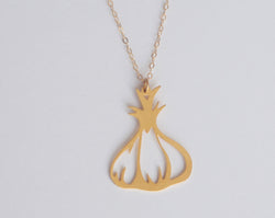 Gold garlic necklace