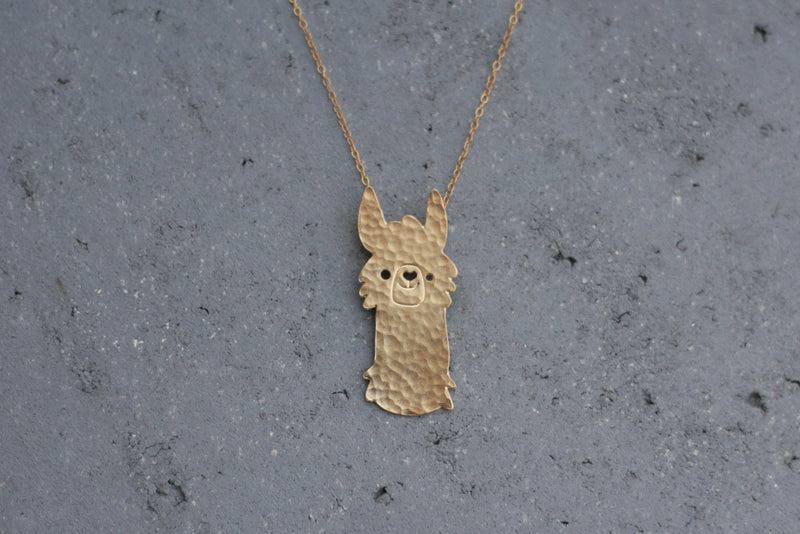 Llama Necklace - Cute Smiling Alpaca Jewelry