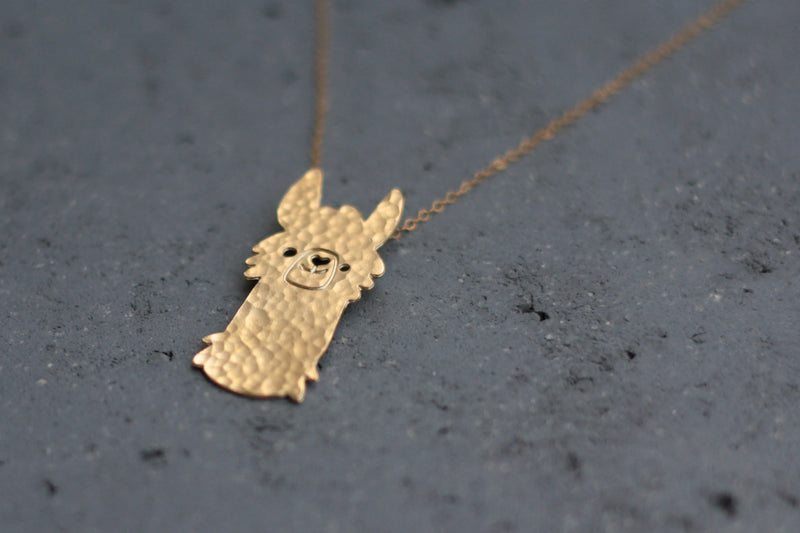 Llama Necklace - Cute Smiling Alpaca Jewelry