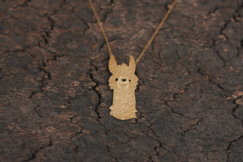 Llama Necklace - Cute Smiling Alpaca Jewelry