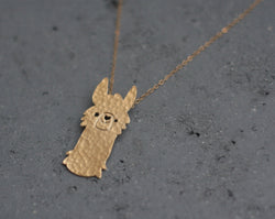 Llama Necklace - Cute Smiling Alpaca Jewelry