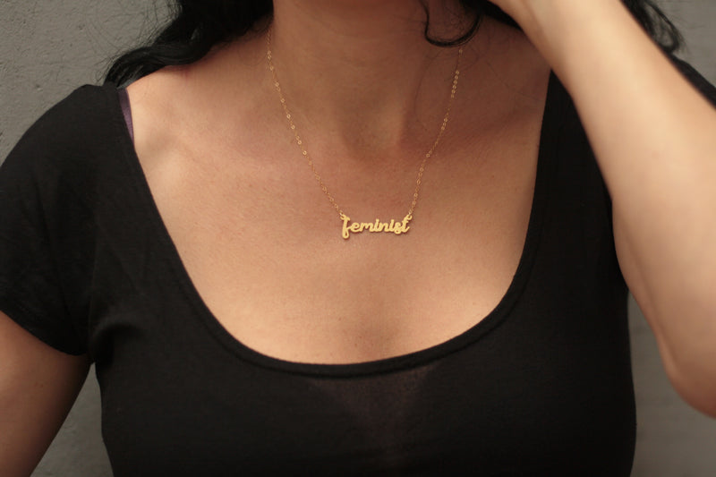 Gold Feminist Necklace